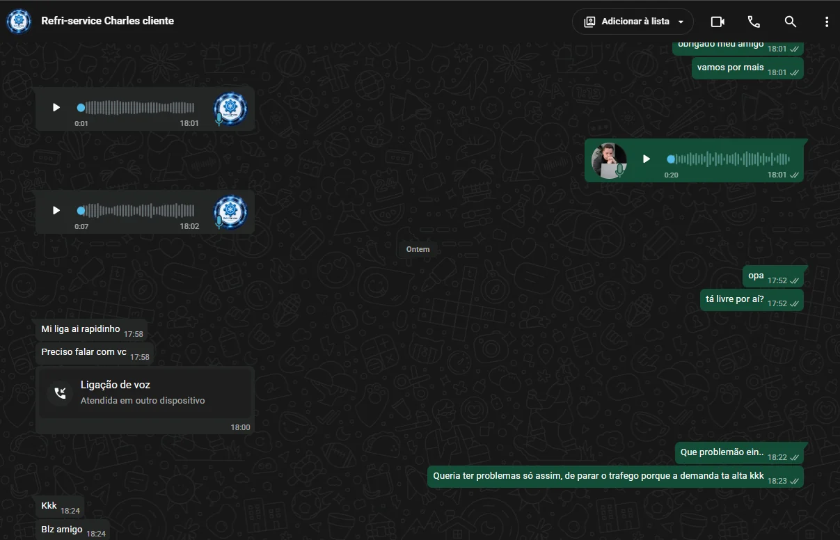 Conversa com a Refri Service sobre a alta demanda